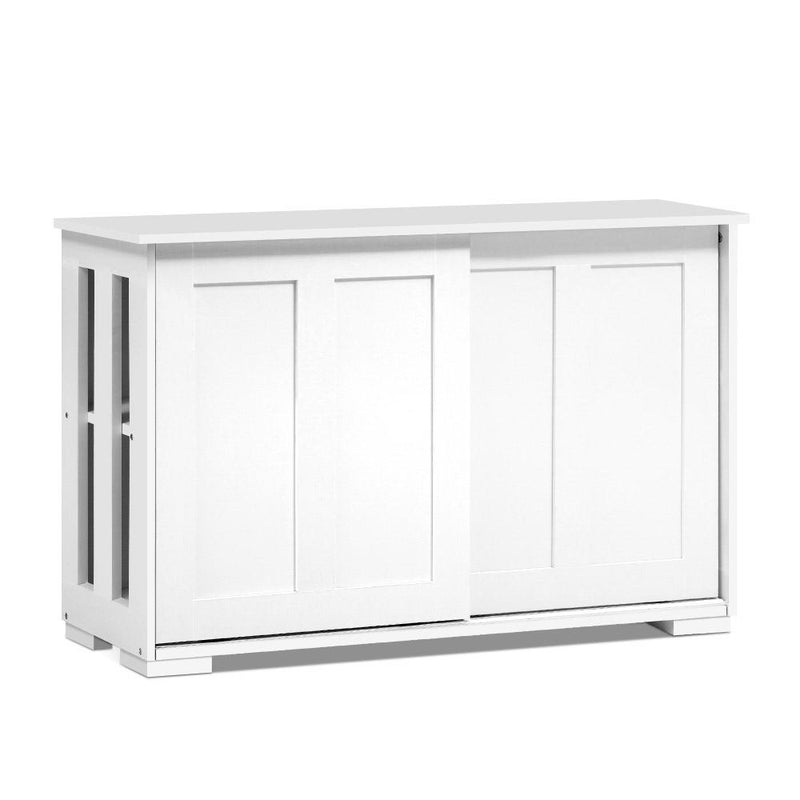 Buffet Sideboard Cabinet White Doors Storage Shelf Cupboard Hallway Table White