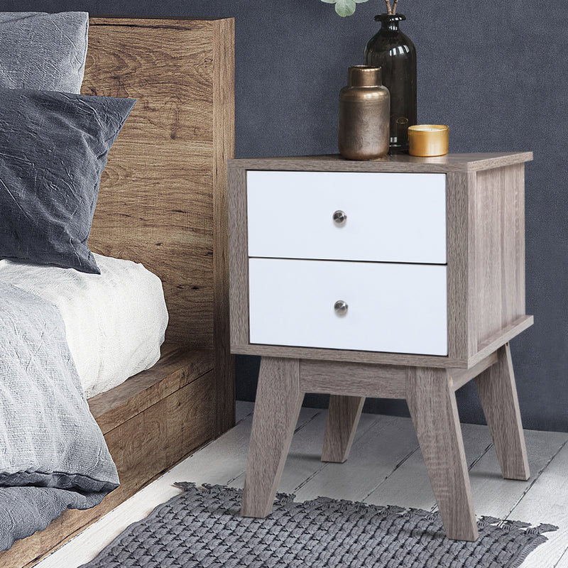 Bedside Tables Drawers Side Table Nightstand Storage Cabinet Wood