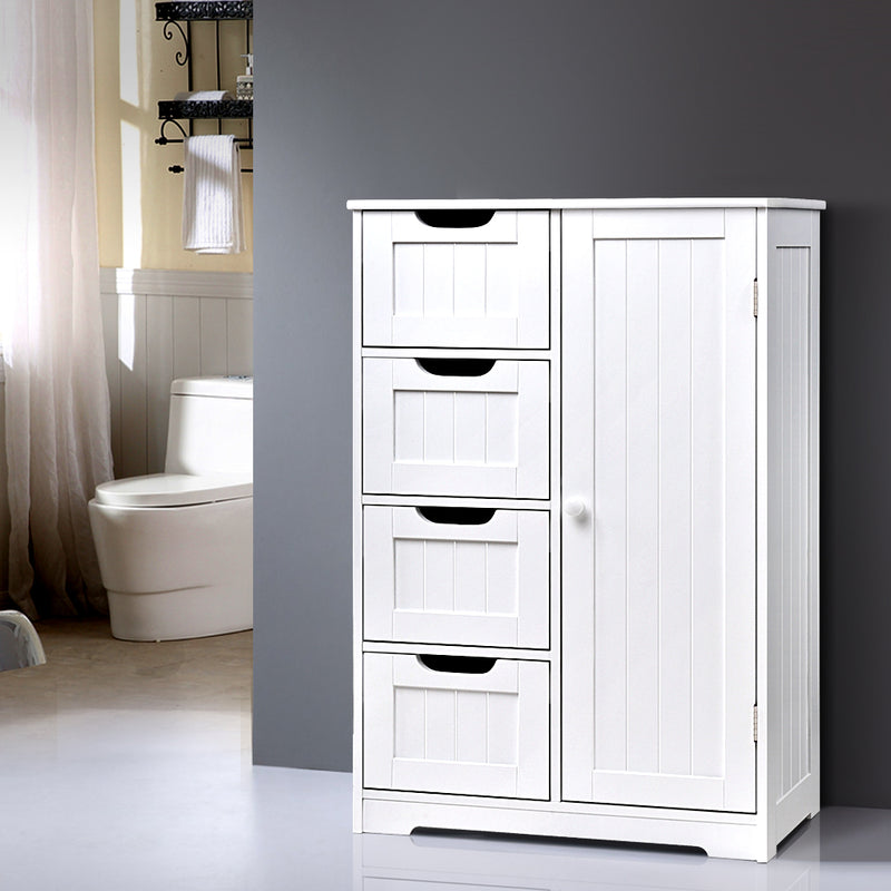 Bathroom Tallboy Storage Cabinet - White