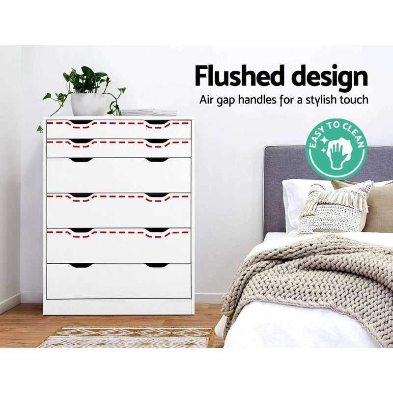 6 Chest of Drawers Tallboy Cabinet Storage Dresser Table Bedroom Storage