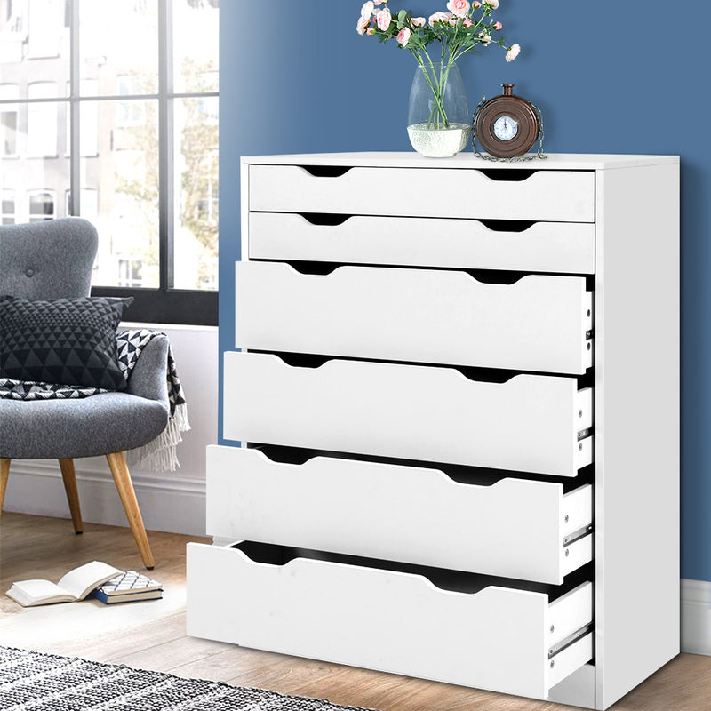 6 Chest of Drawers Tallboy Cabinet Storage Dresser Table Bedroom Storage