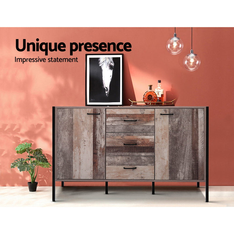 Buffet Sideboard Storage Cabinet Industrial Rustic Wooden