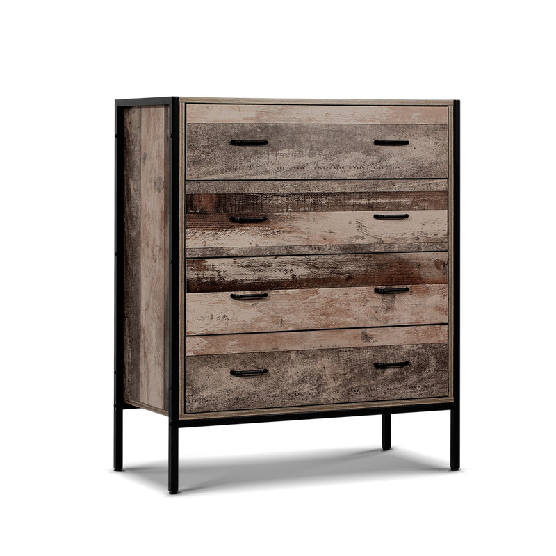 Chest of Drawers Tallboy Dresser Storage Cabinet Industrial Rustic