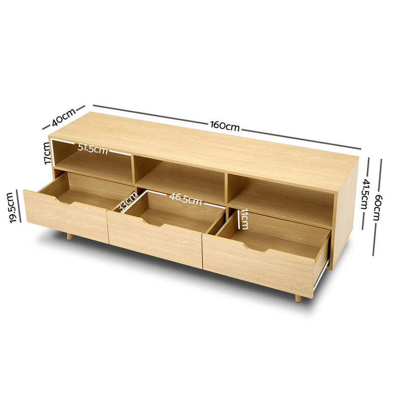 Wooden Scandinavian Entertainment Unit - Natural