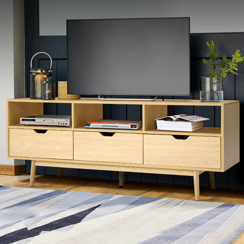 Wooden Scandinavian Entertainment Unit - Natural