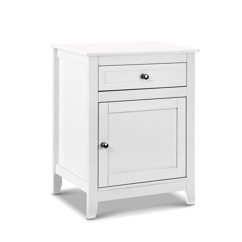 Bedside Tables Big Storage Drawers Cabinet Nightstand Lamp Chest White