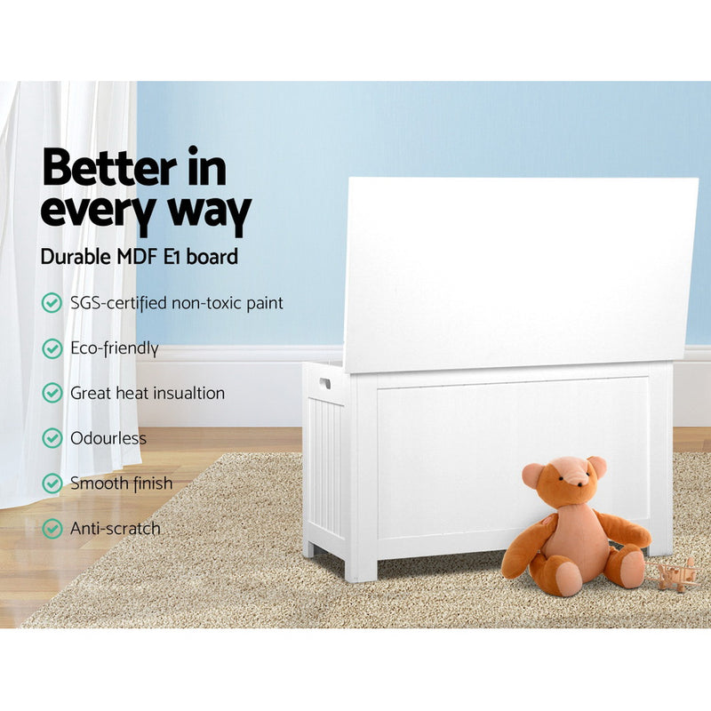 Keezi Kids Toy Box Storage Chest Cabinet Children Organiser White Container