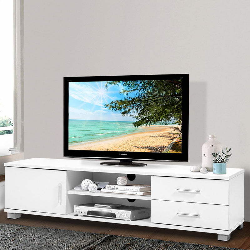 120cm TV Stand Entertainment Unit Storage Cabinet Drawers Shelf White