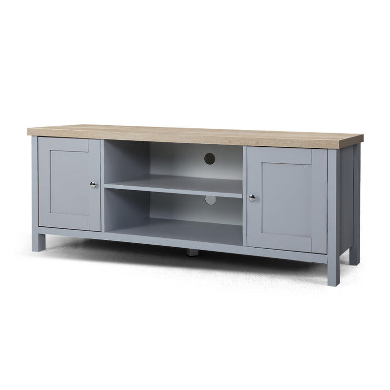 TV Cabinet Entertainment Unit Stand French Provincial Storage Shelf Wooden 130cm Grey