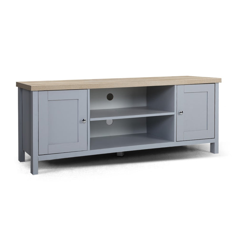 TV Cabinet Entertainment Unit Stand French Provincial Storage Shelf Wooden 130cm Grey