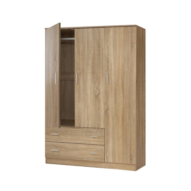 Wardrobe Bedroom Clothes Closet 3 Doors Storage Cabinet Organiser Armoire