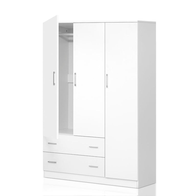 3 Doors Wardrobe Bedroom Closet Storage Cabinet Organiser Armoire 170cm