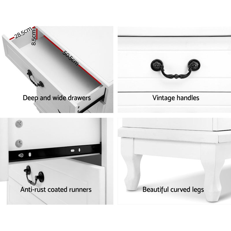 Chest of Drawers Tallboy Dresser Storage Cabinet Table Bedroom Organiser