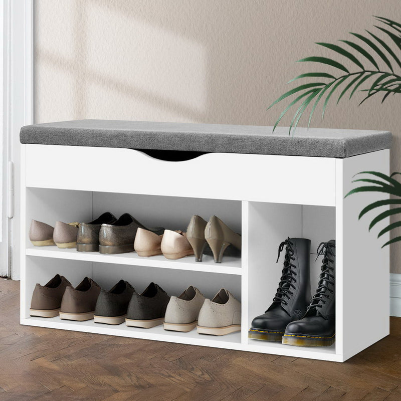 Shoe Cabinet Bench Shoes Organiser Storage Rack Shelf White Cupboard Box