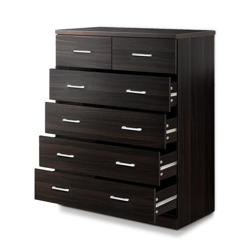 Tallboy 6 Drawers Storage Cabinet - Walnut