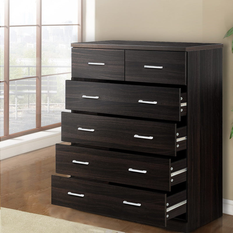 Tallboy 6 Drawers Storage Cabinet - Walnut