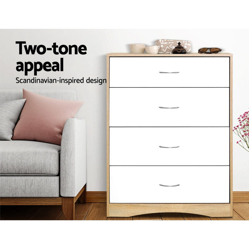 Chest of Drawers Tallboy Dresser Table Bedroom Storage White Wood Cabinet