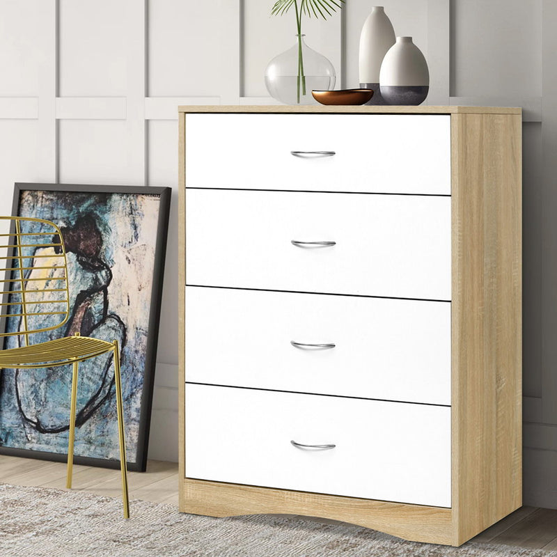 Chest of Drawers Tallboy Dresser Table Bedroom Storage White Wood Cabinet