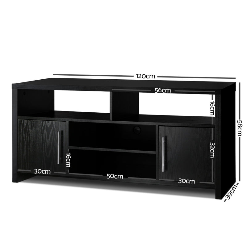 Entertainment Unit with Cabinets - Black