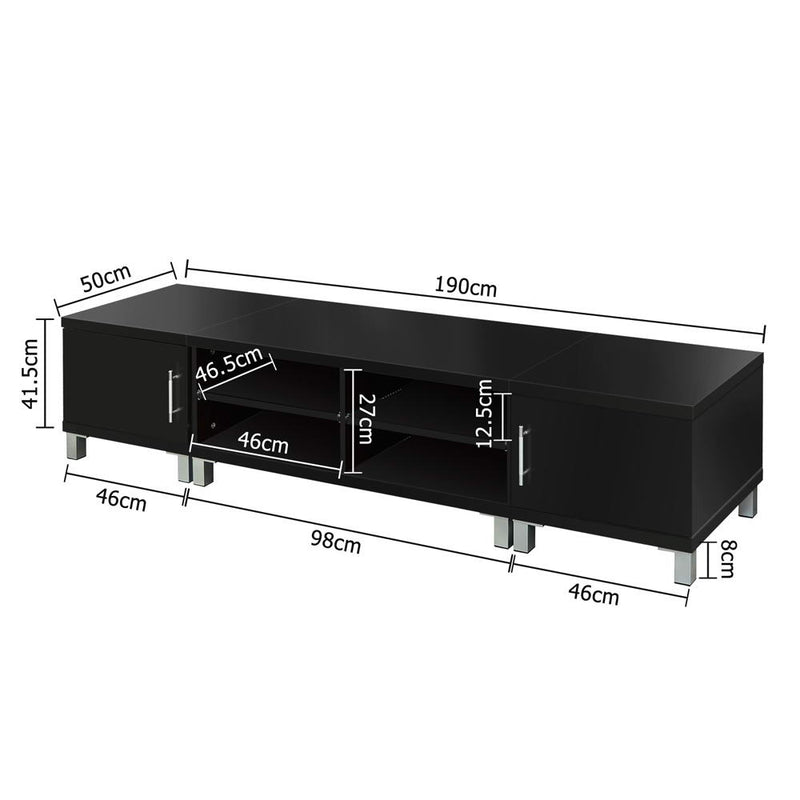 Entertainment Unit with Cabinets - Black