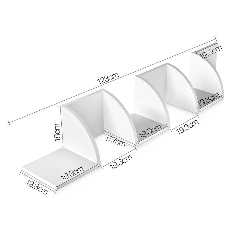 5 Tier Corner Wall Shelf - White