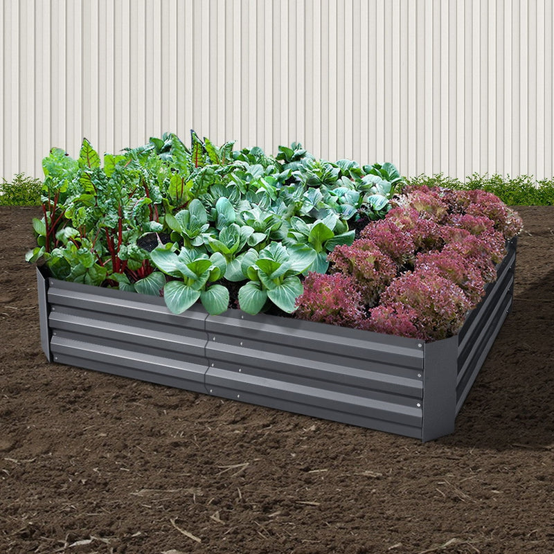 Green Fingers 150 x 90cm Galvanised Steel Garden Bed - Aliminium Grey