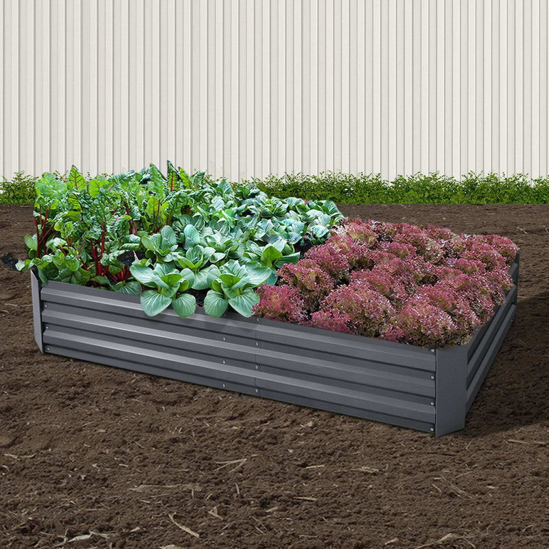 180x90x30CM Galvanised Raised Garden Bed Steel Instant Planter