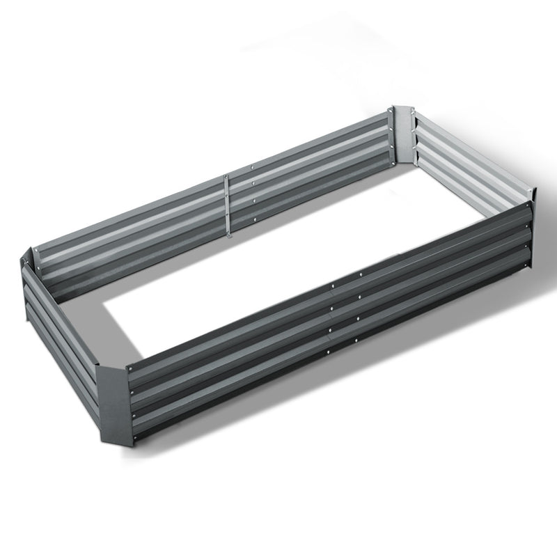 Galvanised Steel Raised Garden Bed Instant Planter 210 x 90 Aluminium