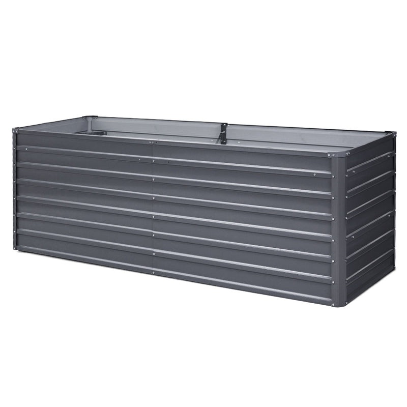 Garden Bed 240X80X77CM Galvanised Raised Steel Instant Planter 2N1