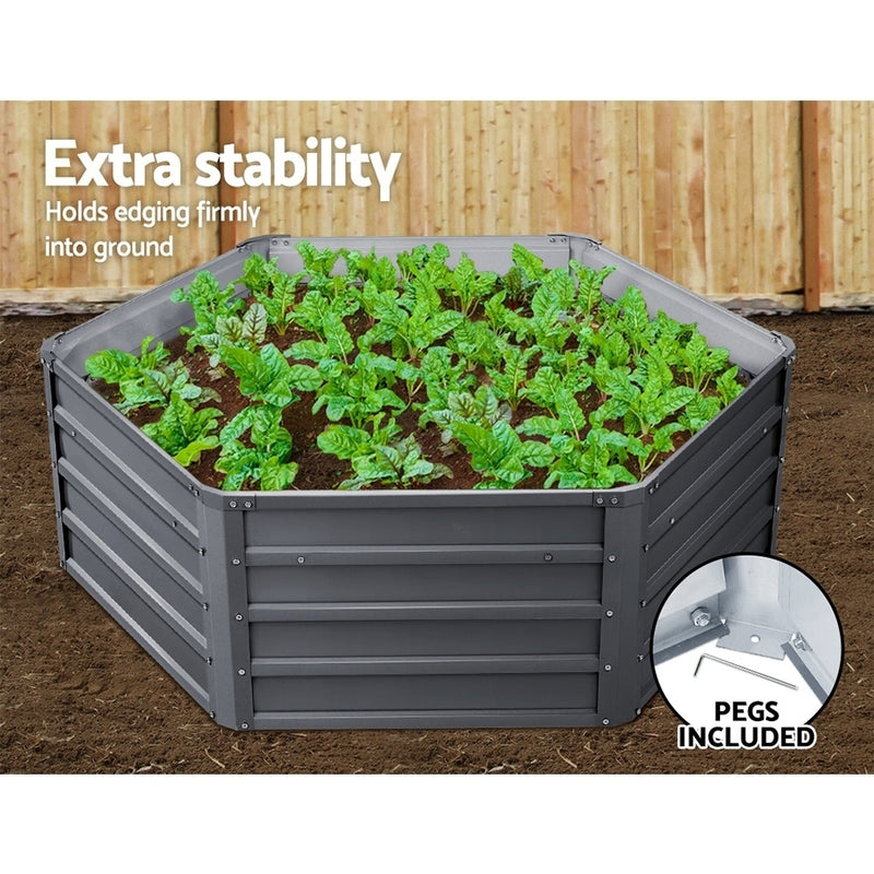 Garden Bed 2PCS 130X130X46CM Galvanised Steel Raised Planter