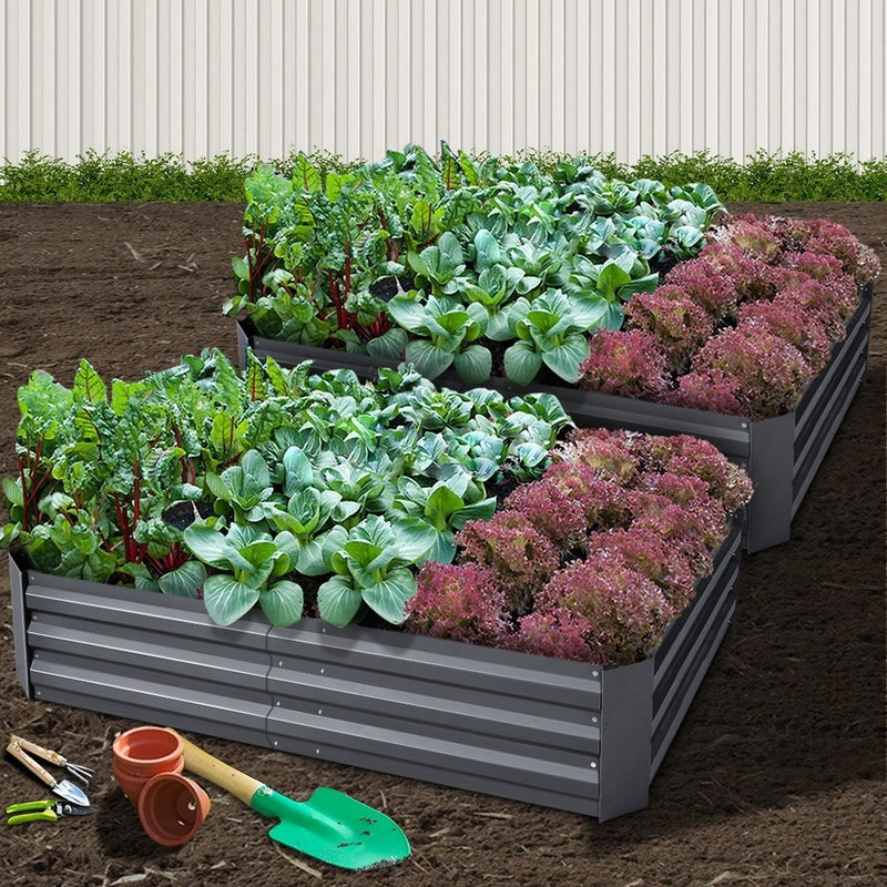 Garden Bed 2PCS 150X90X30CM Galvanised Steel Raised Planter