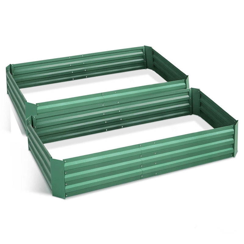 Garden Bed 2PCS 210X90X30cm  Galvanised Steel Raised Planter Green