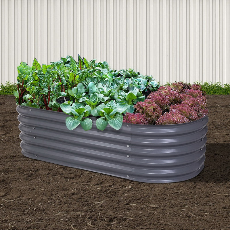 160X80X42CM Galvanised Raised Garden Bed Steel Instant Planter