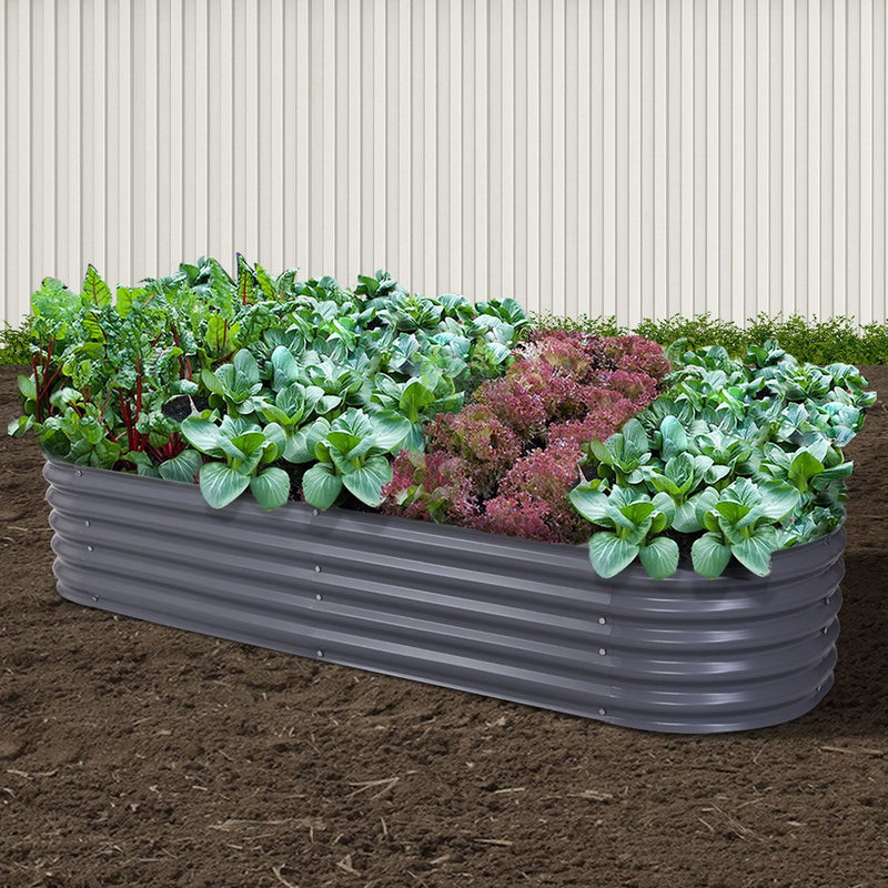 240X80X42CM Galvanised Raised Garden Bed Steel Instant Planter