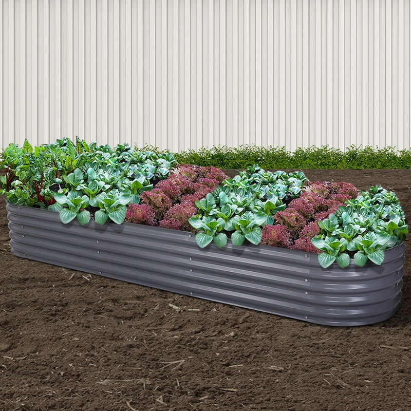 320X80X42CM Galvanised Raised Garden Bed Steel Instant Planter