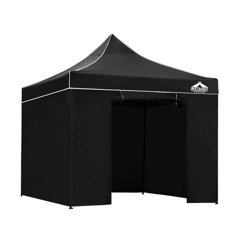 Gazebo Pop Up Marquee 3x3m Folding Wedding Tent Gazebos Shade Black