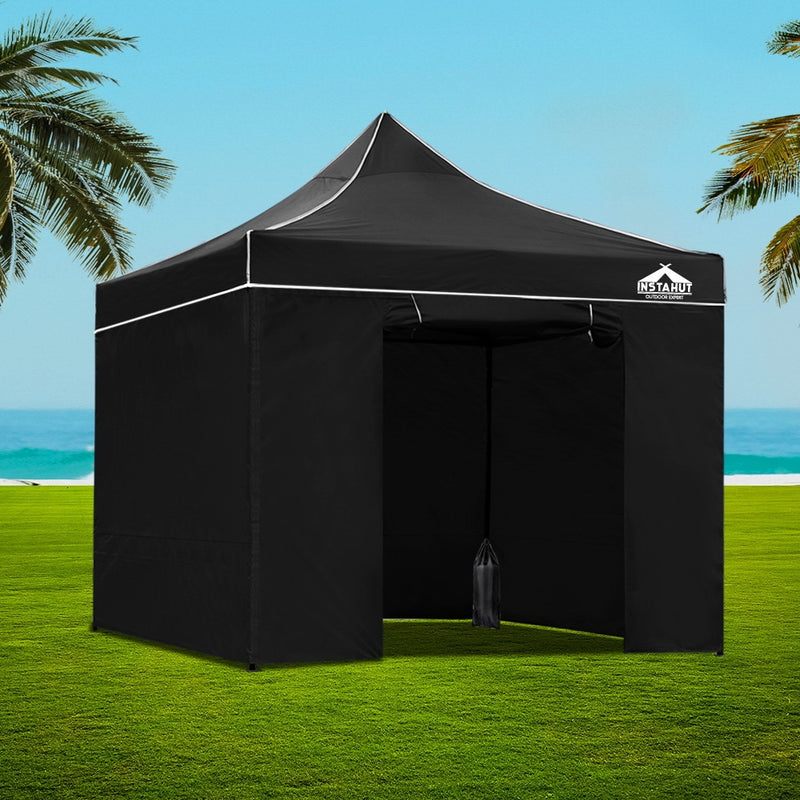 Gazebo Pop Up Marquee 3x3m Folding Wedding Tent Gazebos Shade Black