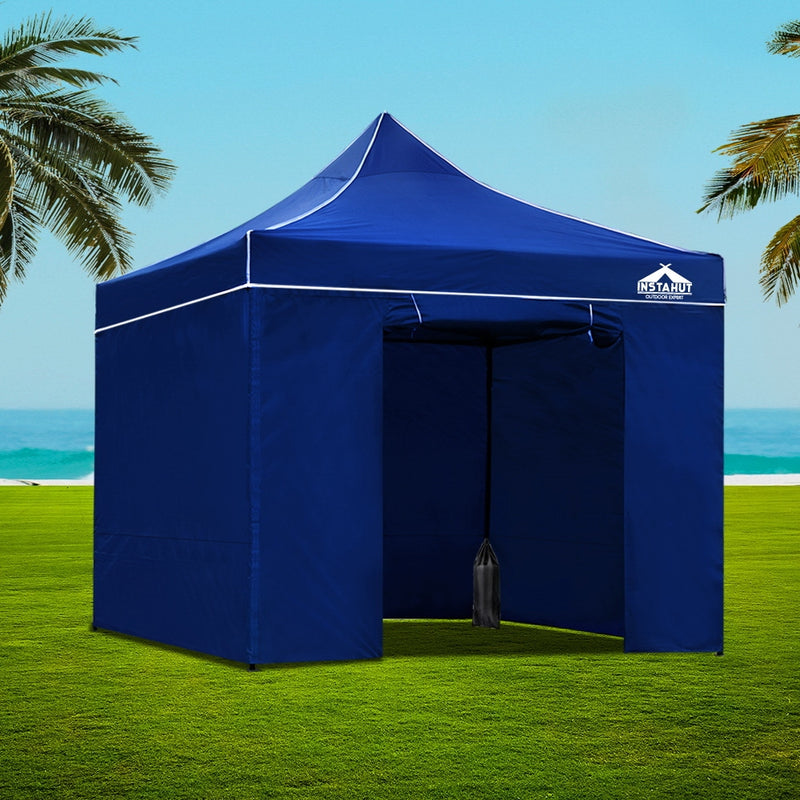 Gazebo Pop Up Marquee 3x3m Folding Wedding Tent Gazebos Shade Blue