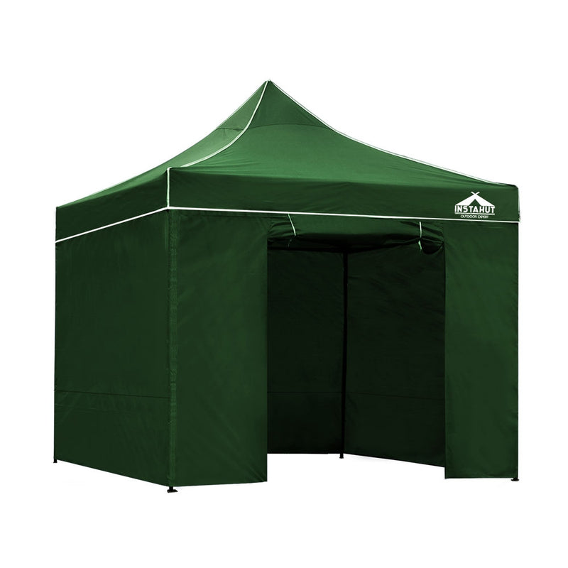 Gazebo Pop Up Marquee 3x3m Folding Wedding Tent Gazebos Shade Green