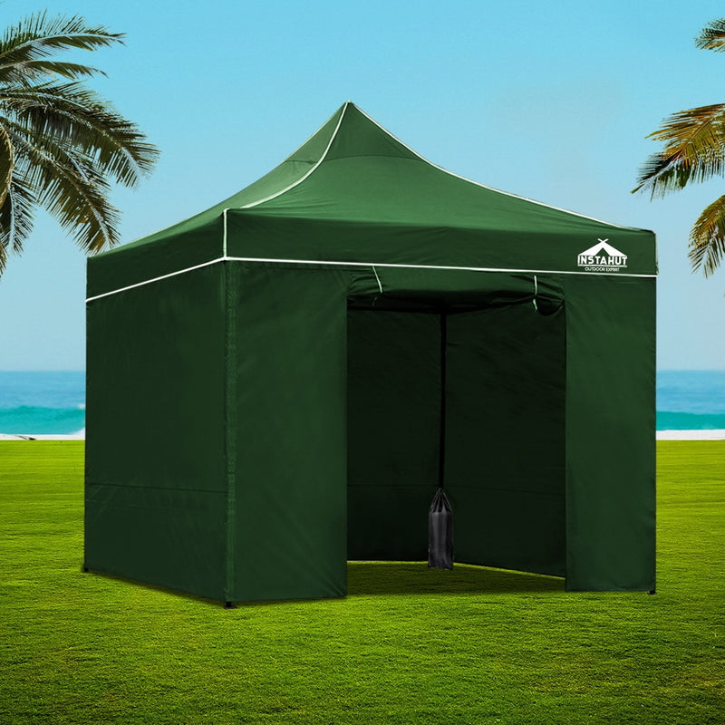 Gazebo Pop Up Marquee 3x3m Folding Wedding Tent Gazebos Shade Green