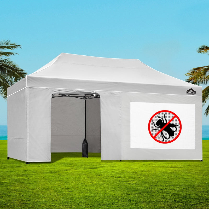 Gazebo Pop Up Marquee 3x6m Folding Wedding Tent Gazebos Shade White