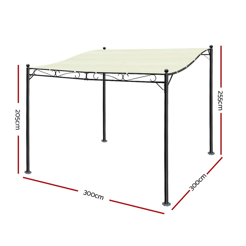 Gazebo 3x2.55m Party Marquee Outdoor Wedding Tent Iron Art Canopy