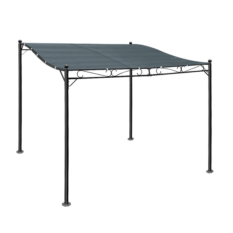 Gazebo 3x2.55m Party Marquee Outdoor Wedding Tent Iron Art Canopy Grey