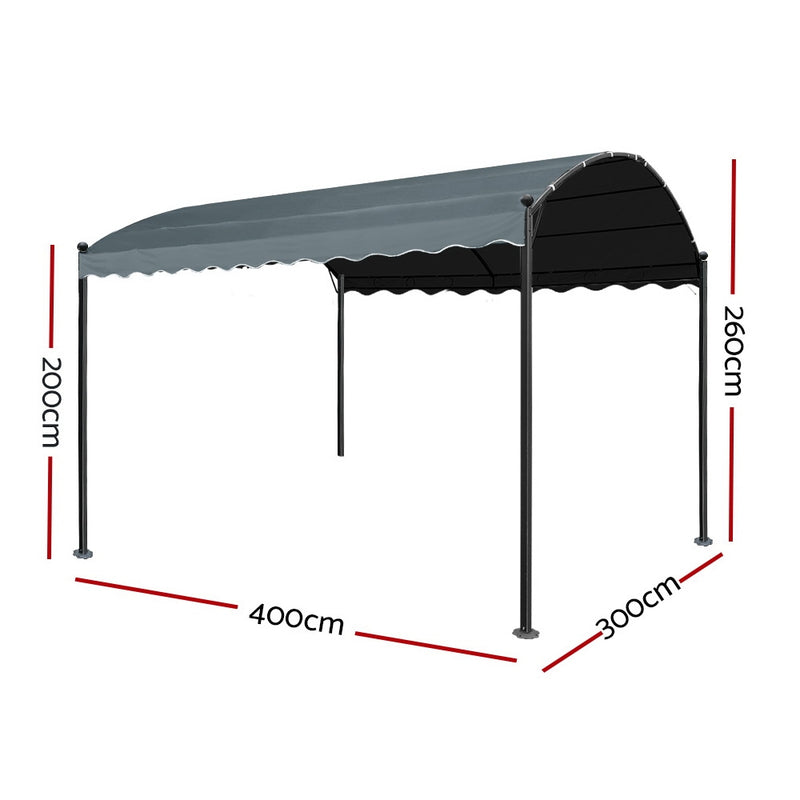 Gazebo 4x3m Party Marquee Outdoor Wedding Event Tent Iron Art Gazebos Grey