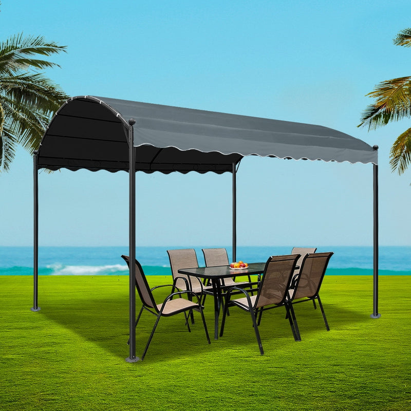 Gazebo 4x3m Party Marquee Outdoor Wedding Event Tent Iron Art Gazebos Grey