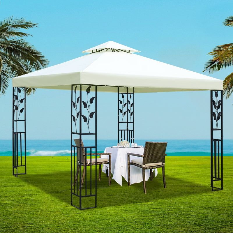 Gazebo 3x3m Marquee Outdoor Party Wedding Gazebos Tent Iron Art