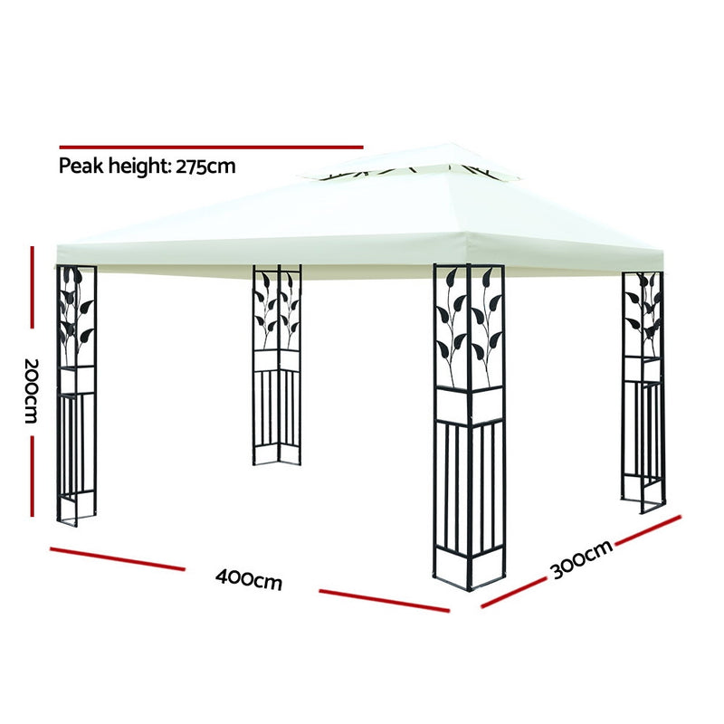 Gazebo 4x3m Marquee Outdoor Party Wedding Gazebos Tent Iron Art