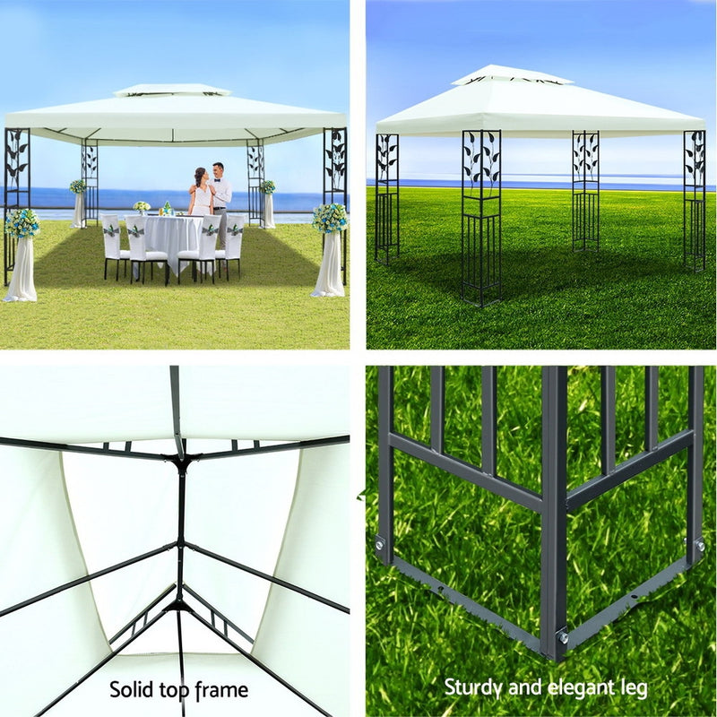 Gazebo 4x3m Marquee Outdoor Party Wedding Gazebos Tent Iron Art