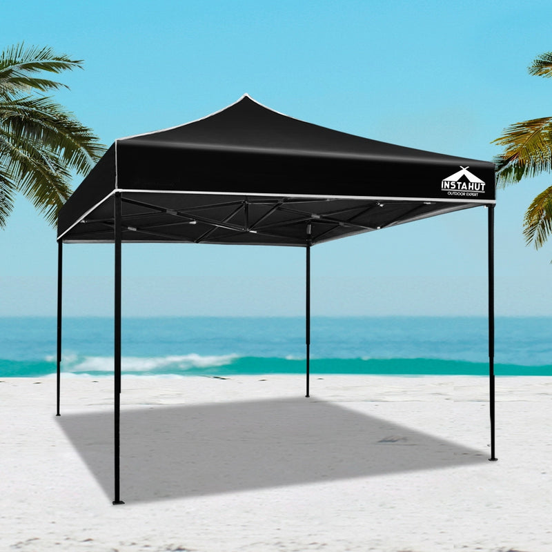 Gazebo Pop Up Marquee 3x3m Outdoor Tent Folding Wedding Gazebos Black