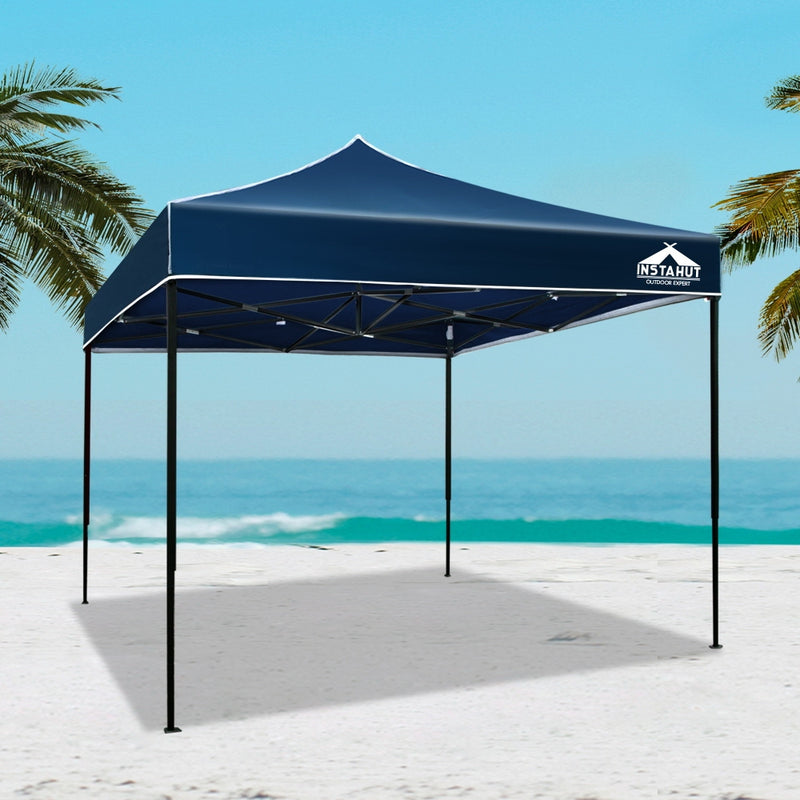 Gazebo Pop Up Marquee 3x3m Outdoor Tent Folding Wedding Gazebos Navy